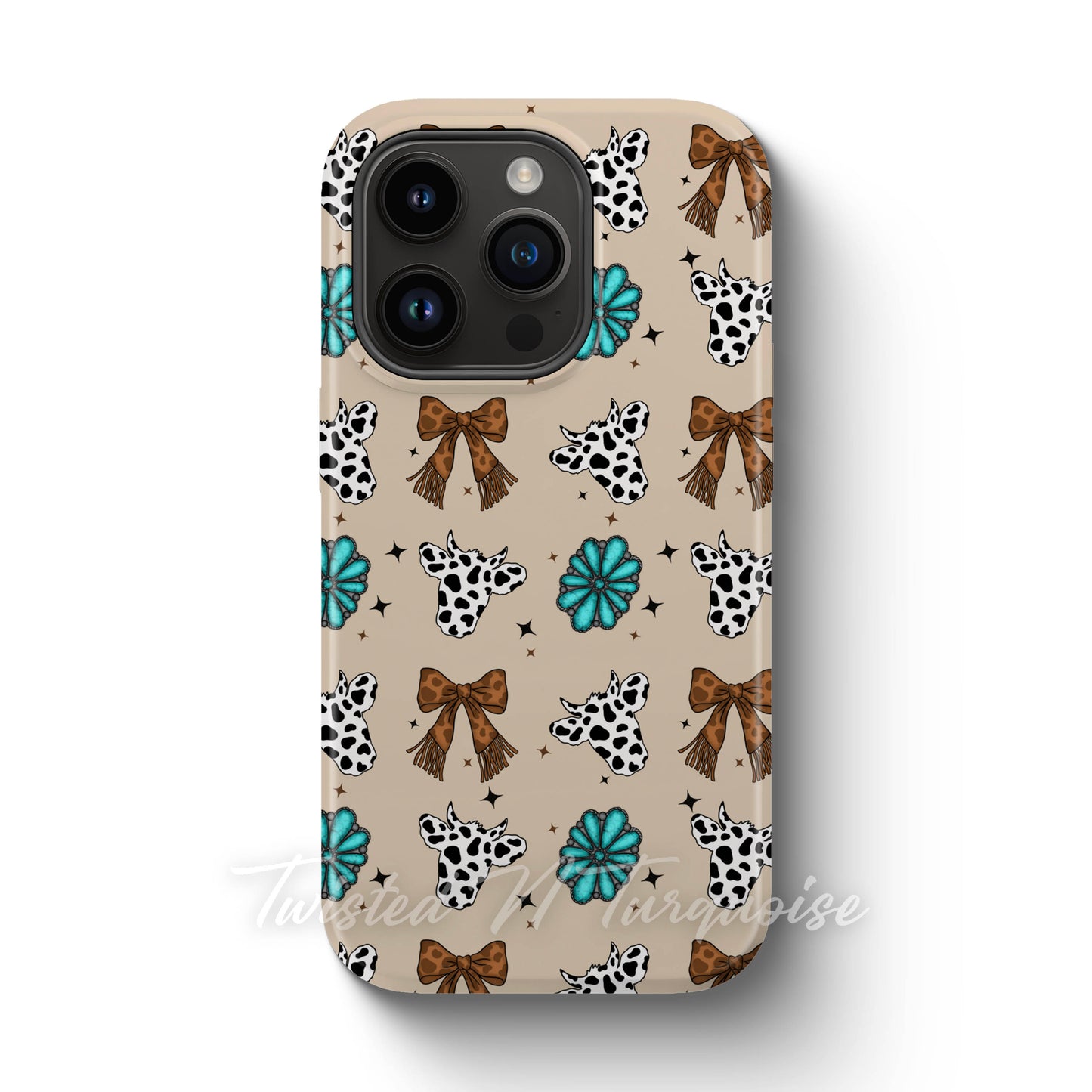 Cows and Bows Western Turquoise Tough Magnetic Phone Case