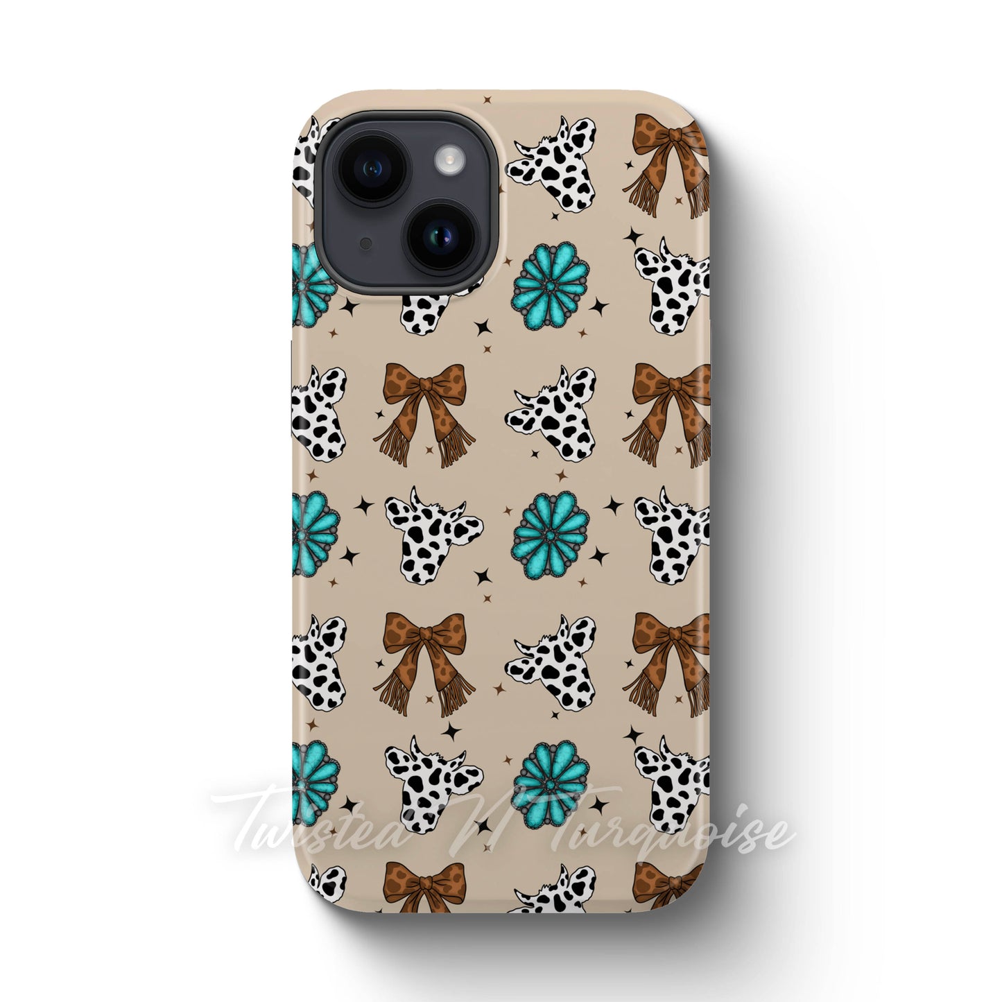 Cows and Bows Western Turquoise Tough Magnetic Phone Case
