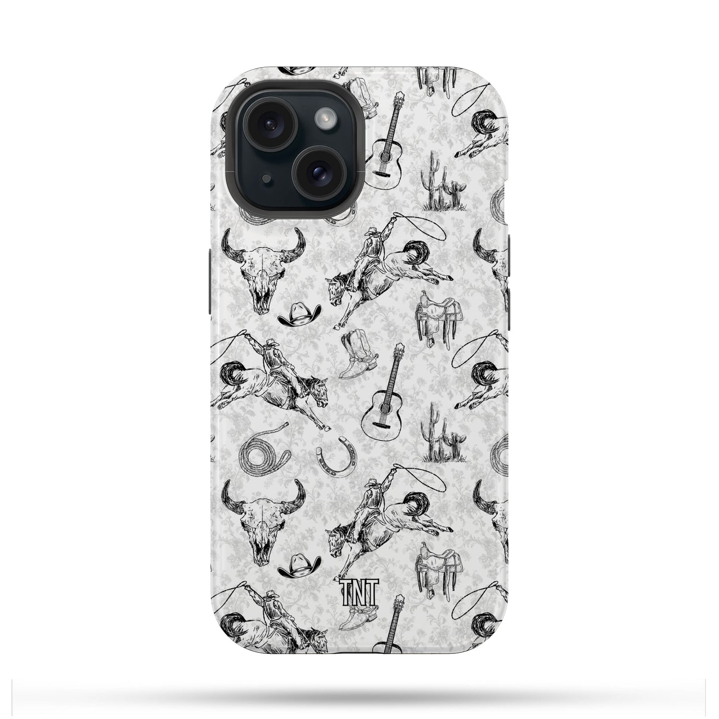 Cowboy Collage Black and White Tough Magnetic Phone Case