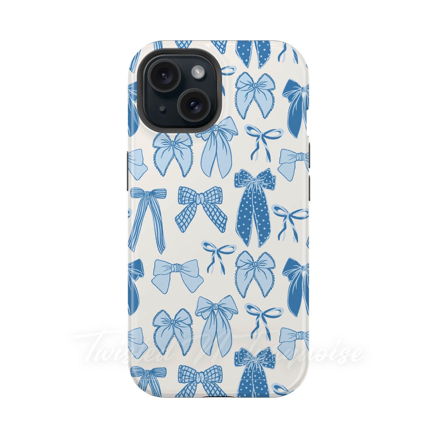 Winter Bows Blue Tough Magnetic Phone Case