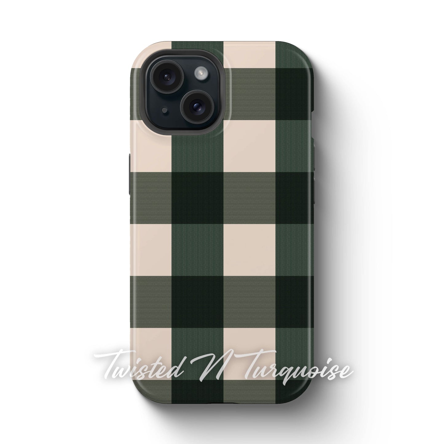 Green Plaid Magnetic Tough Phone Case
