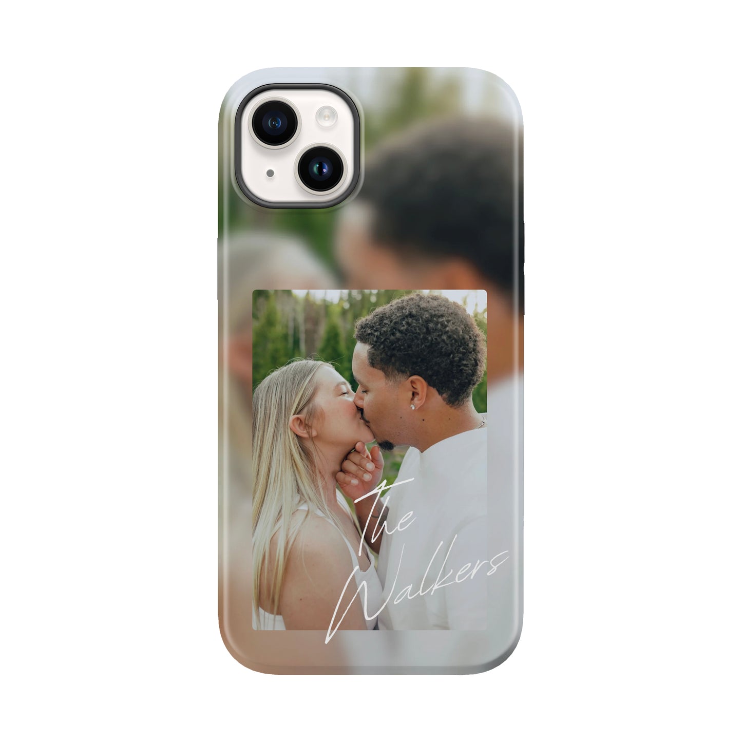 Single Photo W/ Blurred Background Phone Case Customizable Personalized Family Couple Married Engaged Keep Sake Photo Case