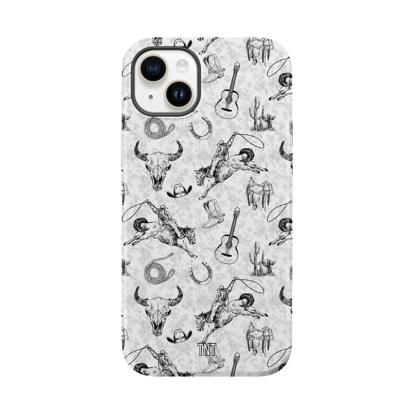 Cowboy Collage Black and White Tough Magnetic Phone Case
