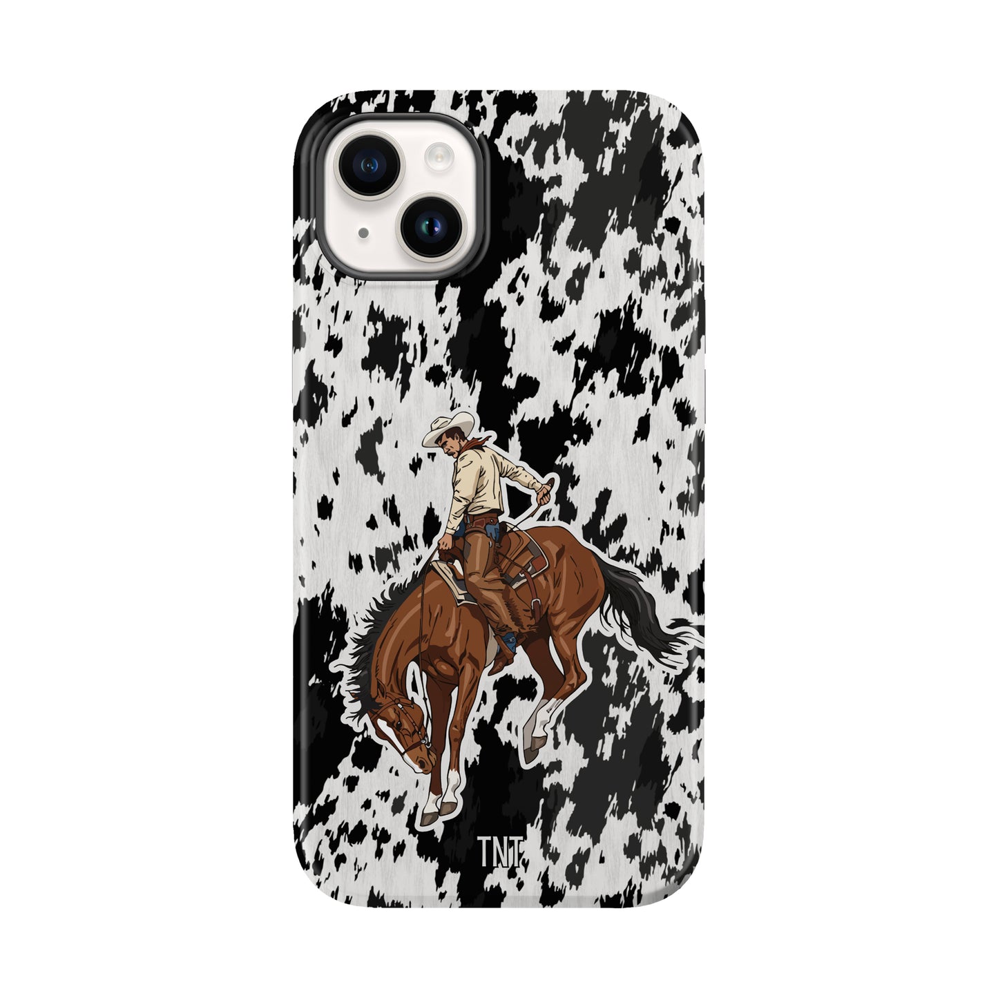 Cowhide Bronc Rider Western Tough MagSafe Phone Case