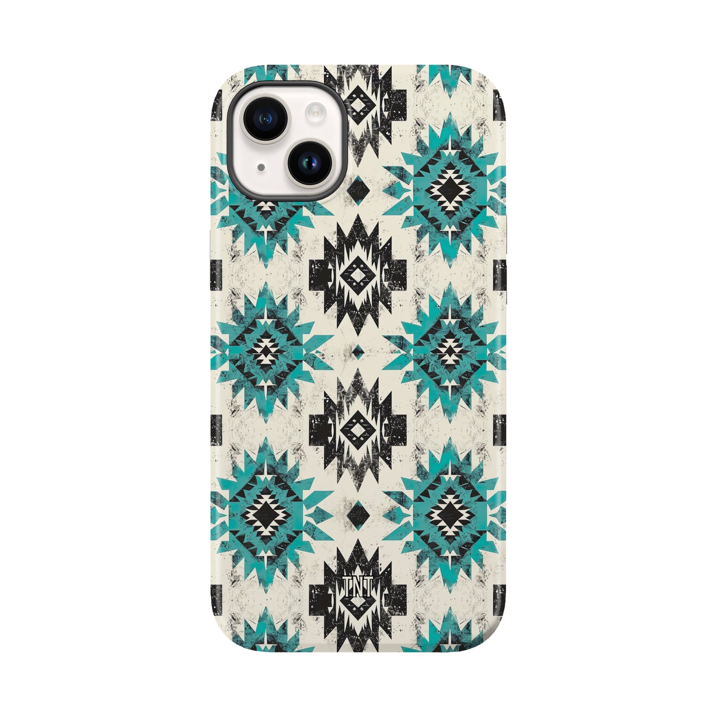 Distressed Turquoise Aztec Western Tough MagSafe Phone Case