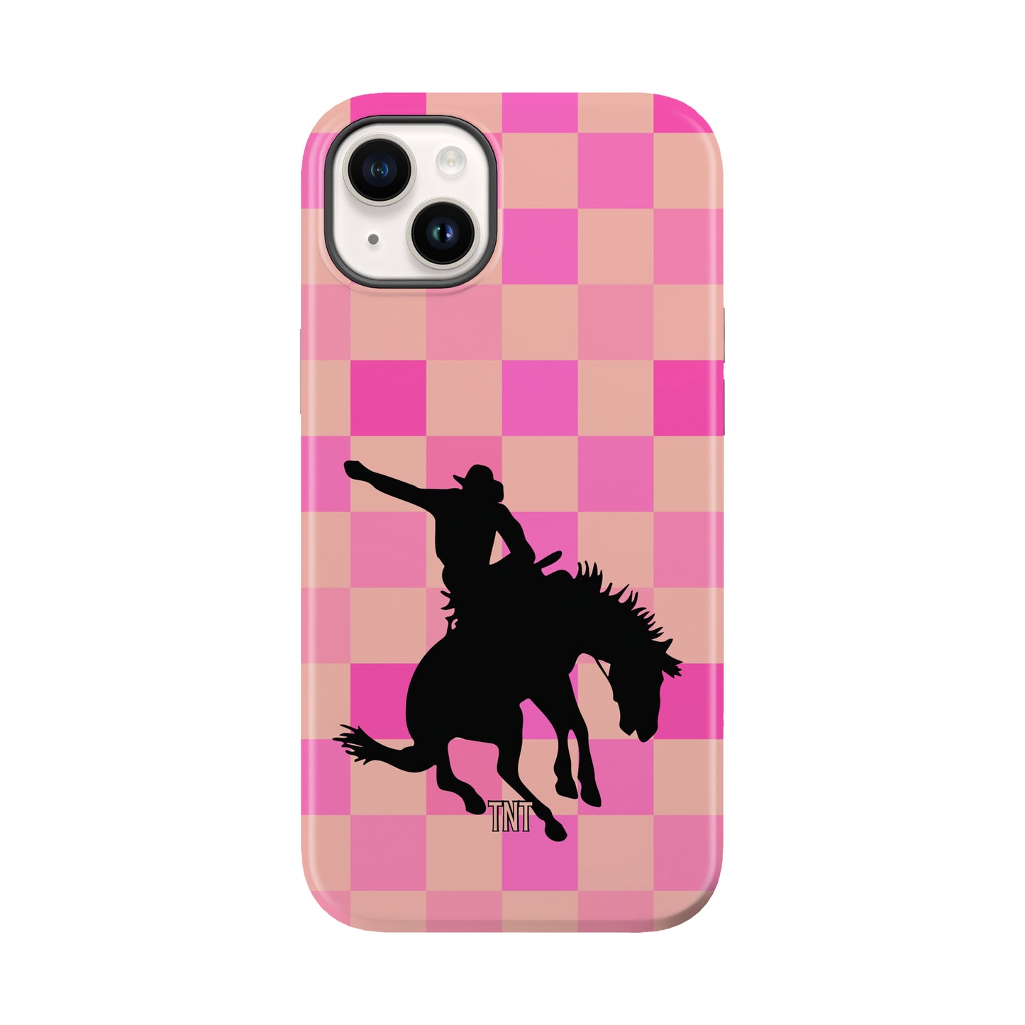 Pink Checkered Bronc Western Rodeo Tough MagSafe Phone Case