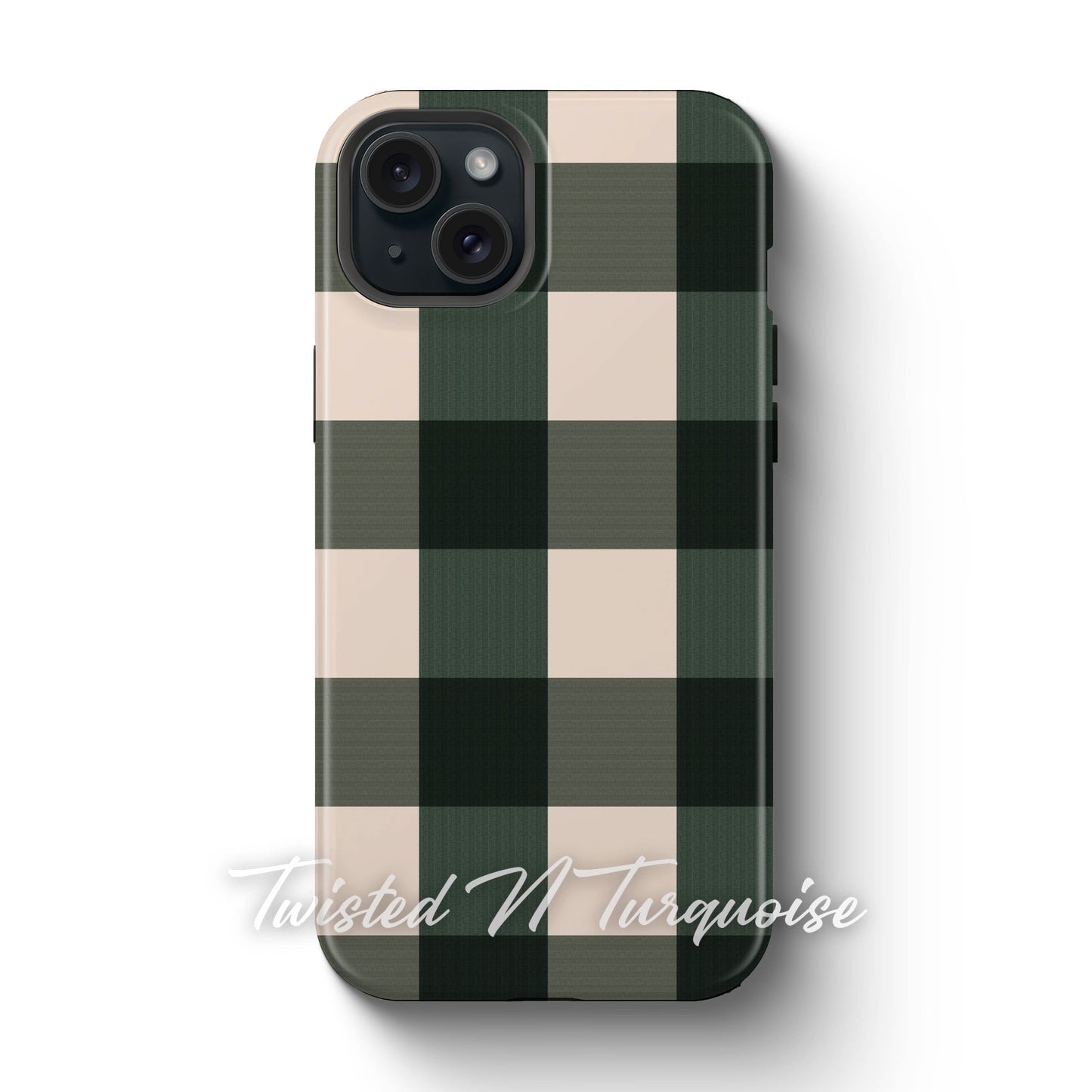 Green Plaid Magnetic Tough Phone Case
