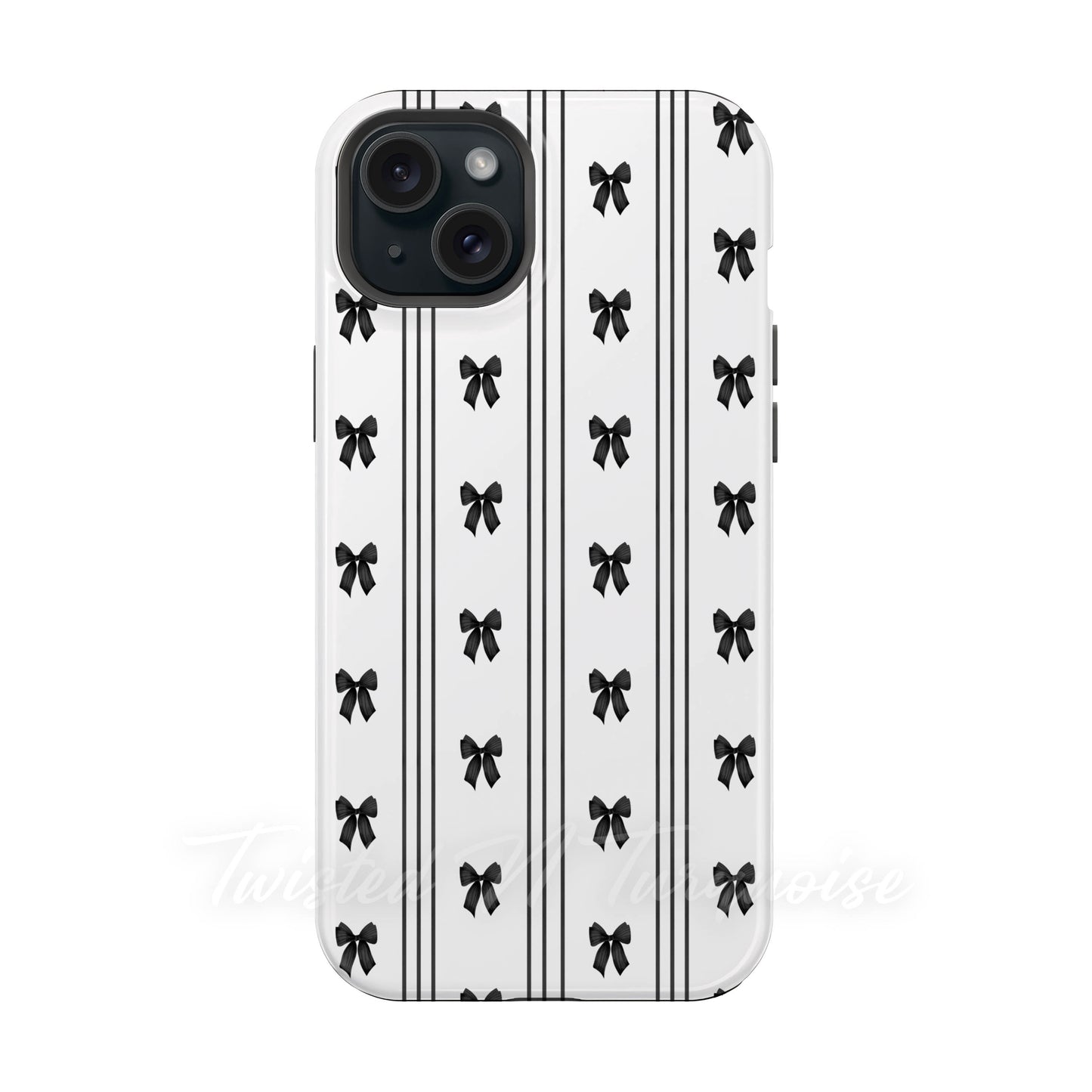 Black Stripes Bows MagSafe Phone Case