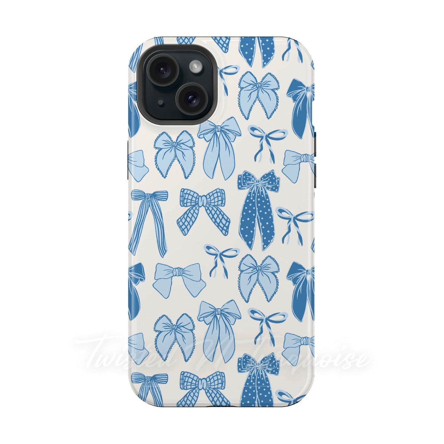 Winter Bows Blue Tough Magnetic Phone Case