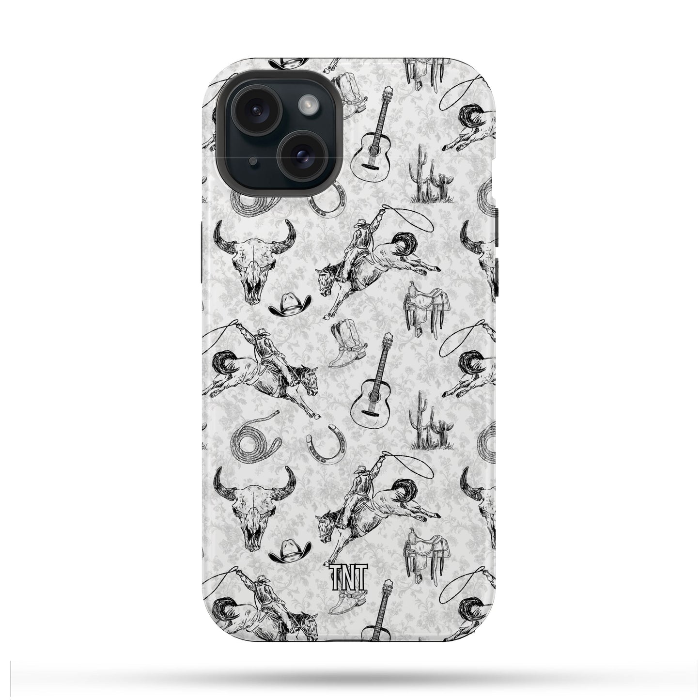 Cowboy Collage Black and White Tough Magnetic Phone Case