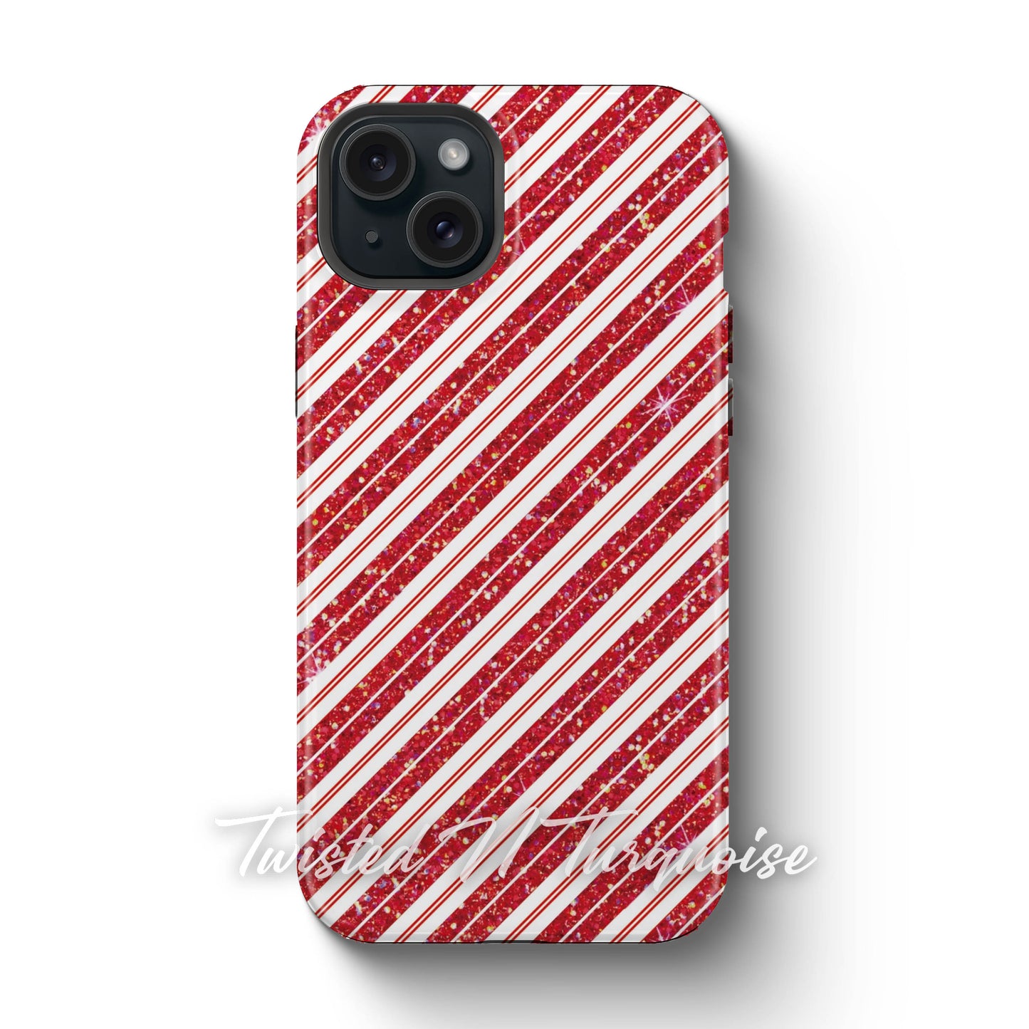 Candy Cane Glitter Tough Phone Case