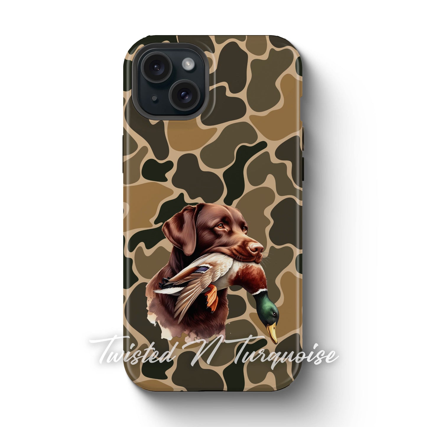 Chocolate Brown Lab Duck Camo Tough Phone Case