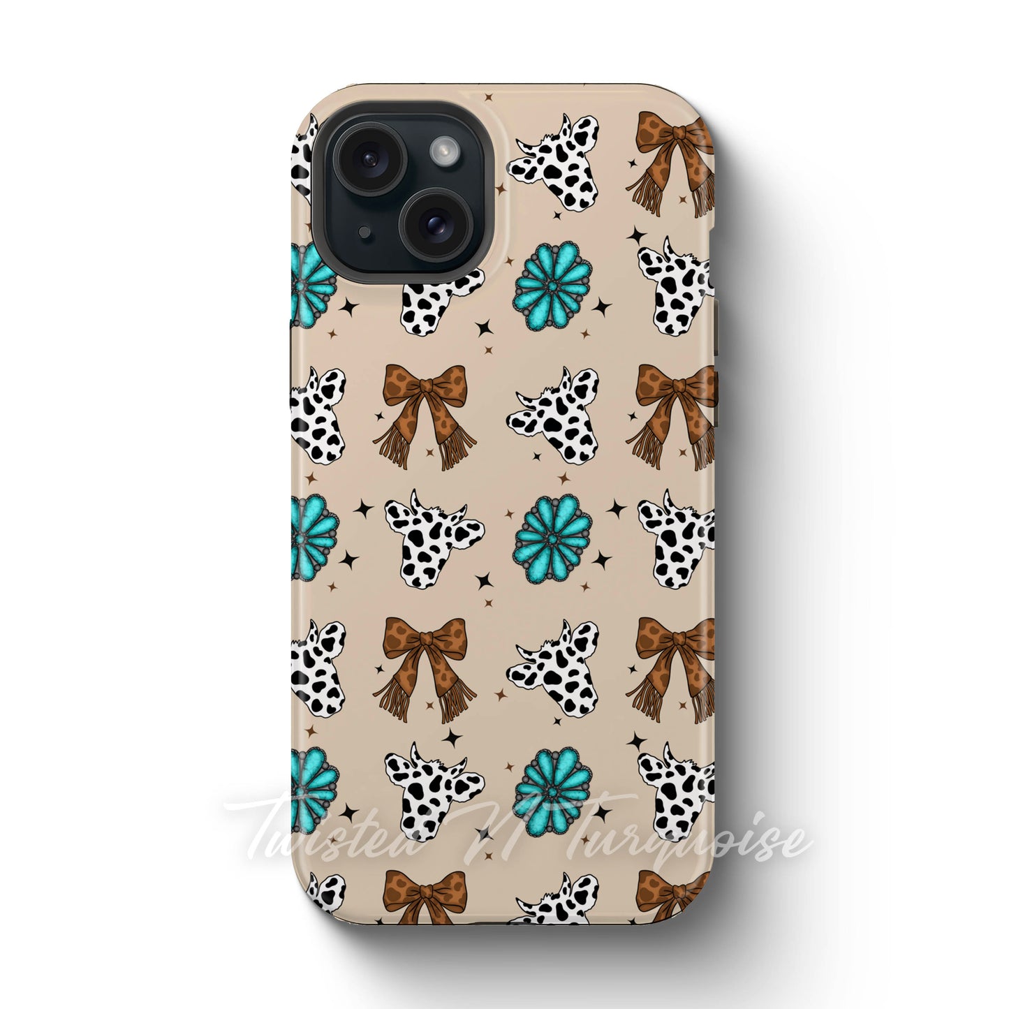 Cows and Bows Western Turquoise Tough Magnetic Phone Case