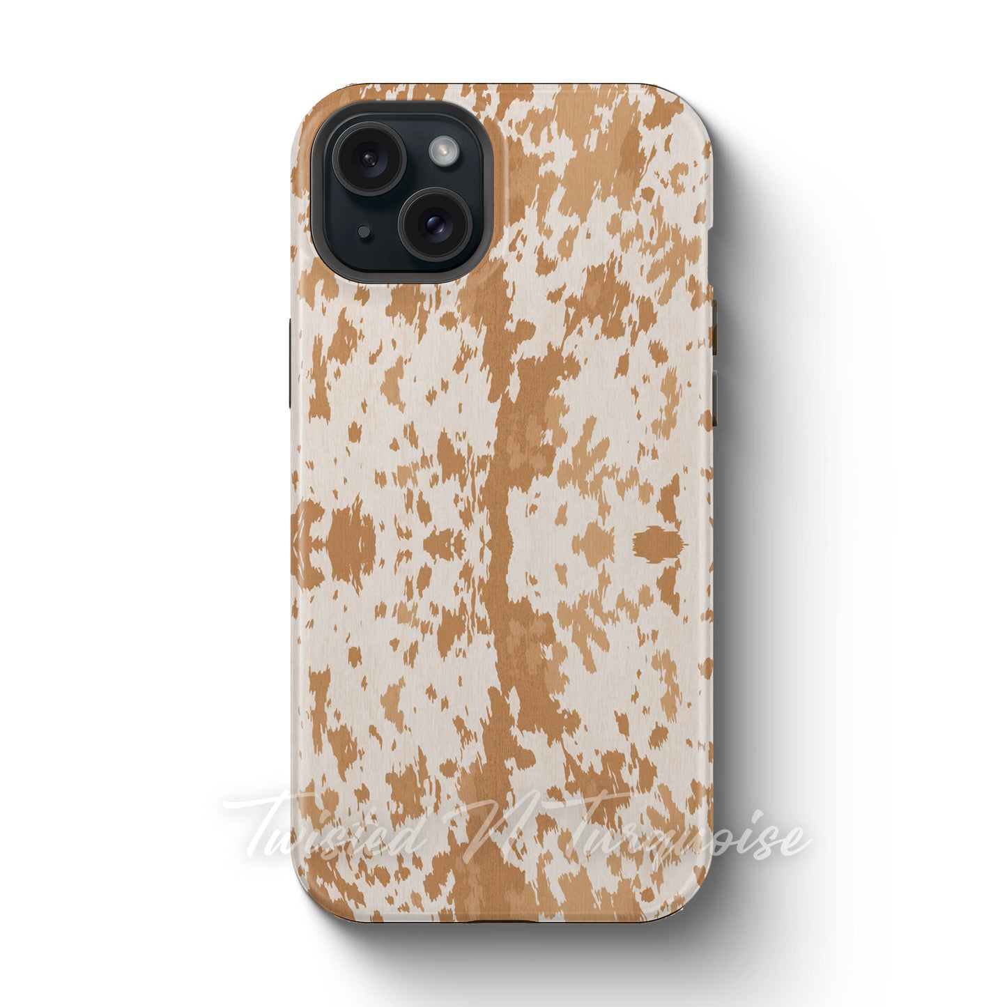 Light Brown Latte Cowhide Tough Magnetic Phone Case