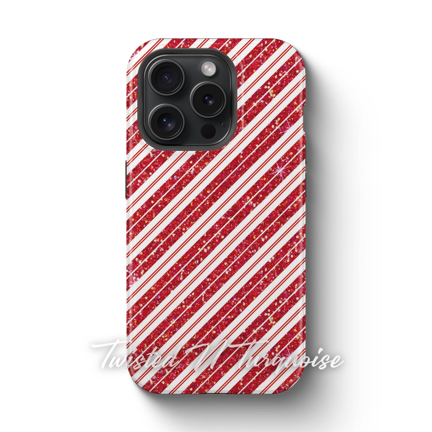 Candy Cane Glitter Tough Phone Case