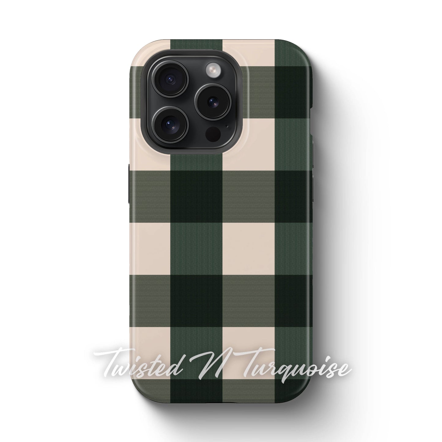 Green Plaid Magnetic Tough Phone Case