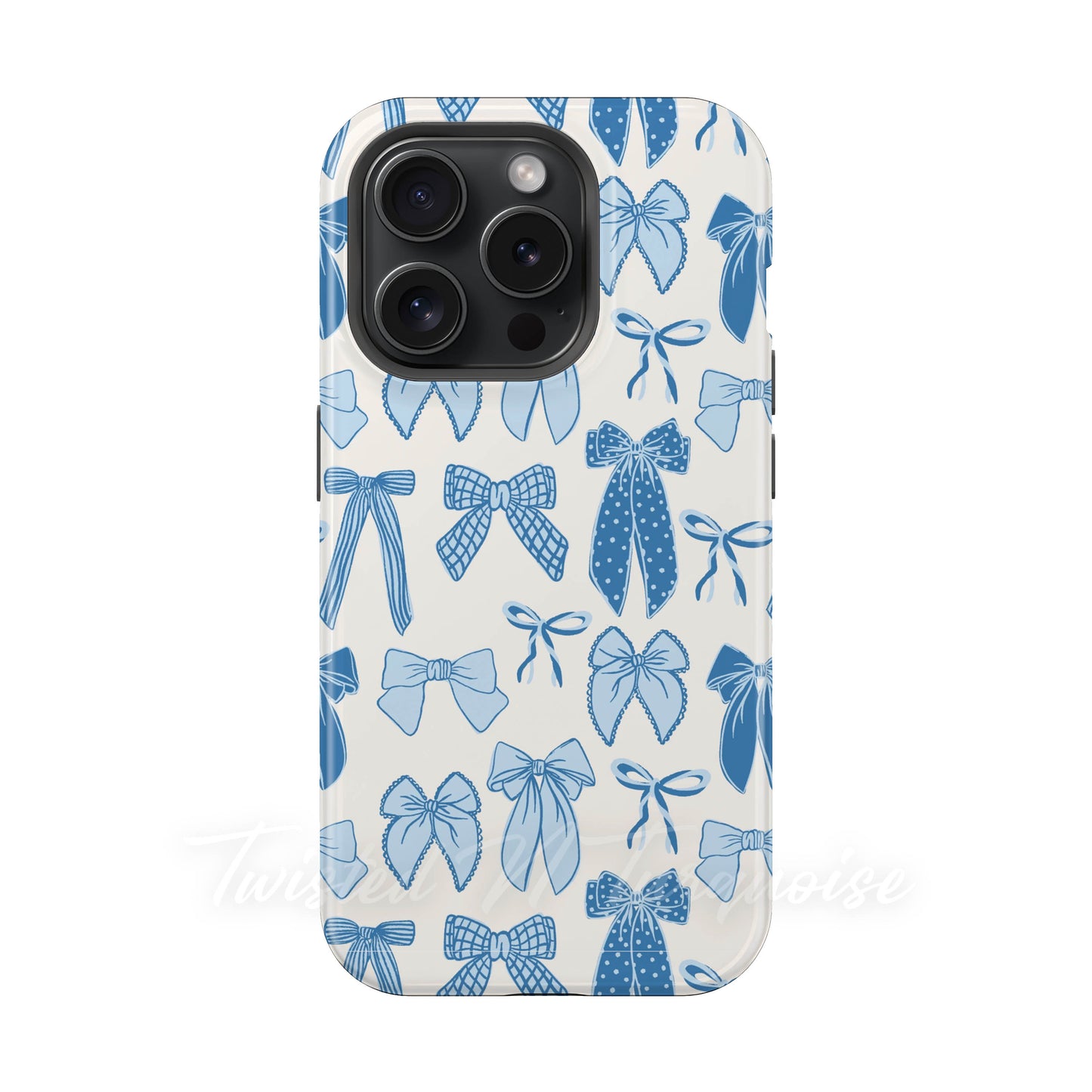 Winter Bows Blue Tough Magnetic Phone Case