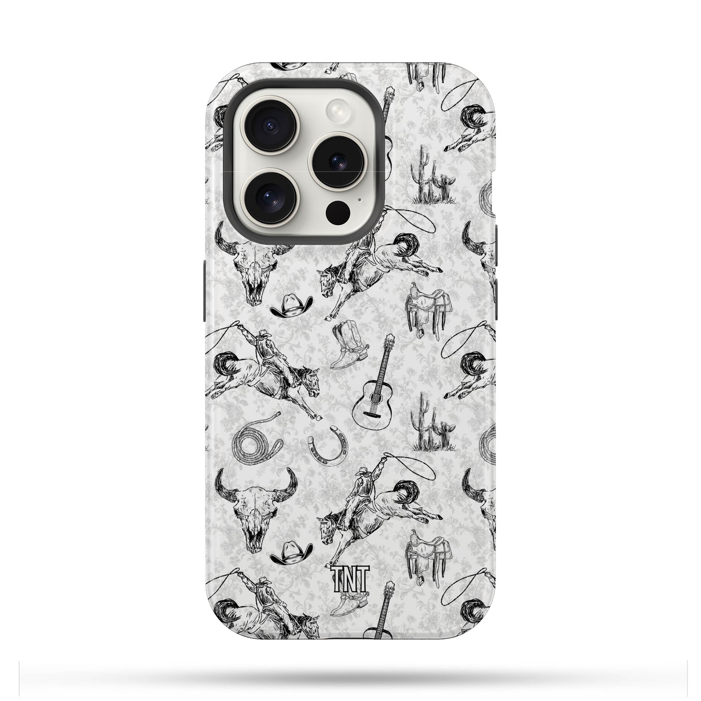 Cowboy Collage Black and White Tough Magnetic Phone Case