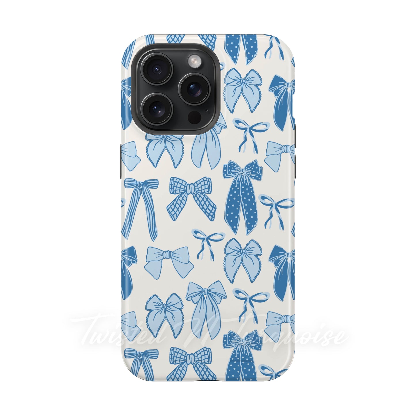 Winter Bows Blue Tough Magnetic Phone Case