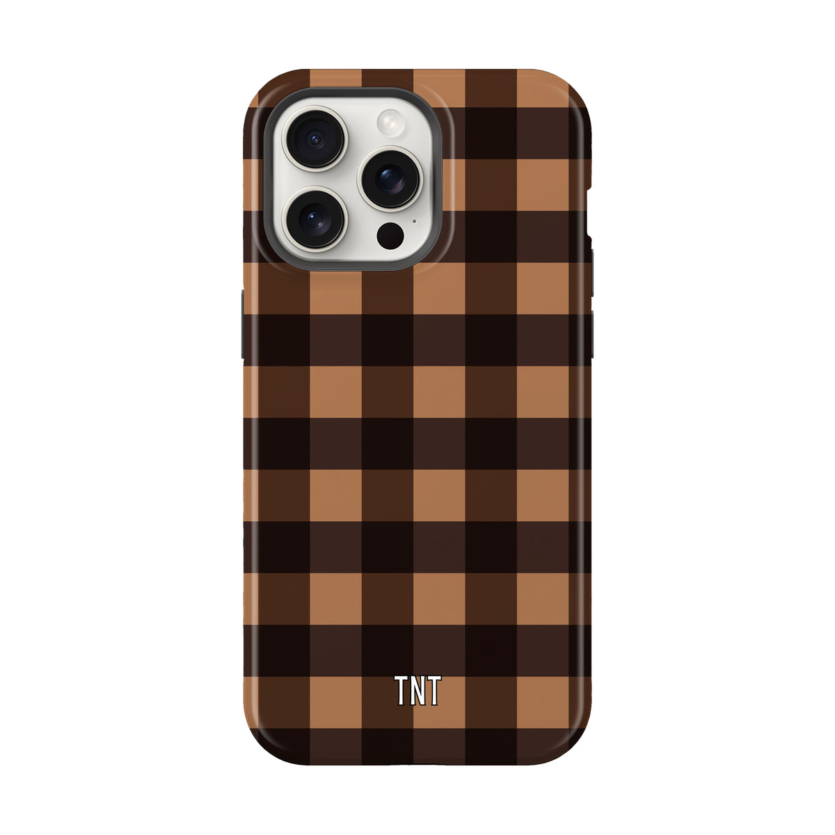 Brown Fall Gingham Tough MagSafe Phone Case