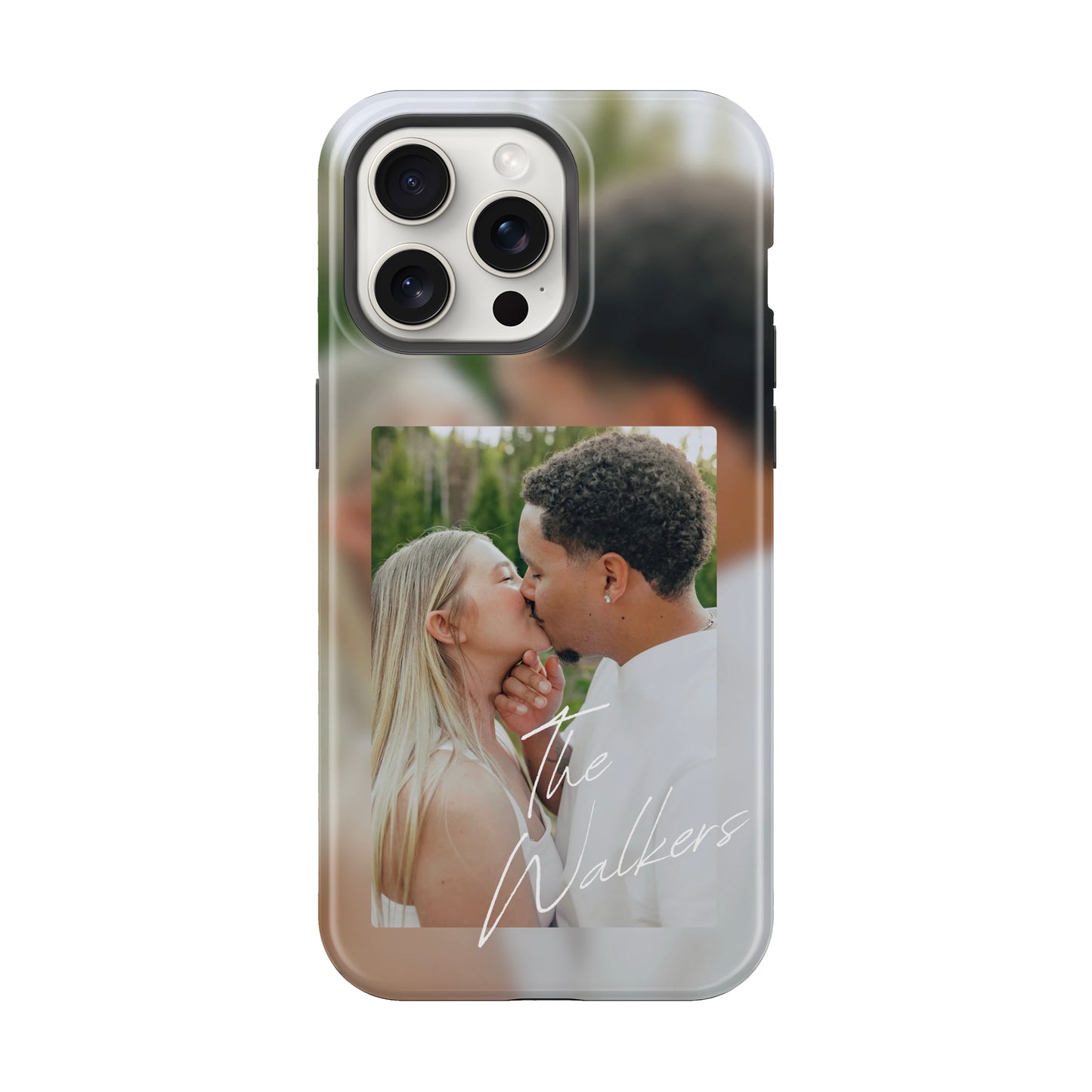 Single Photo W/ Blurred Background Phone Case Customizable Personalized Family Couple Married Engaged Keep Sake Photo Case