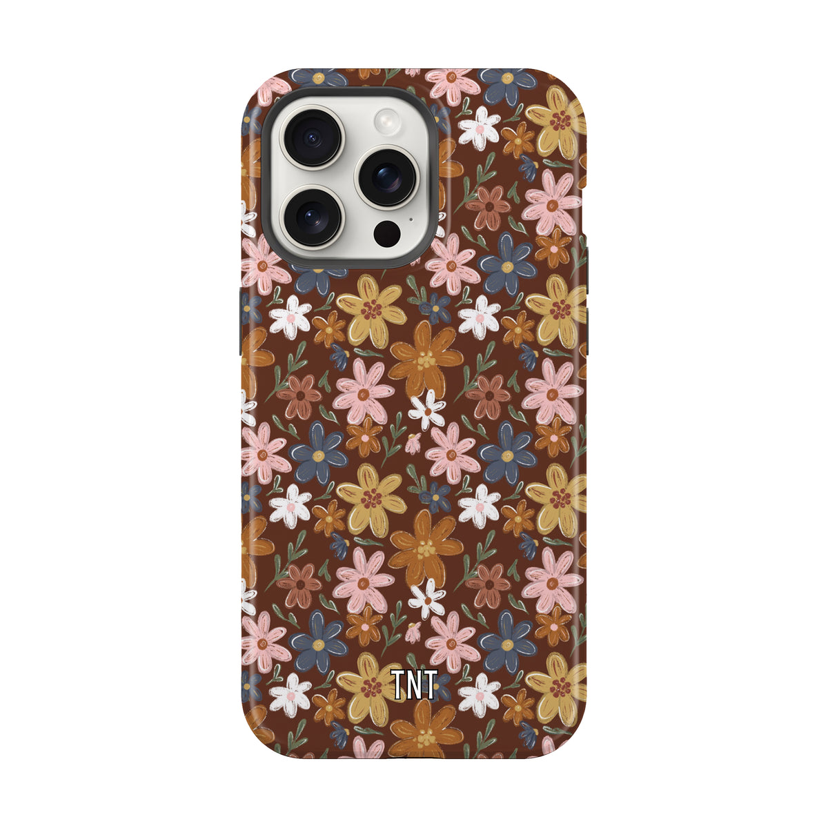 Brown Fall Florals Tough MagSafe Phone Case