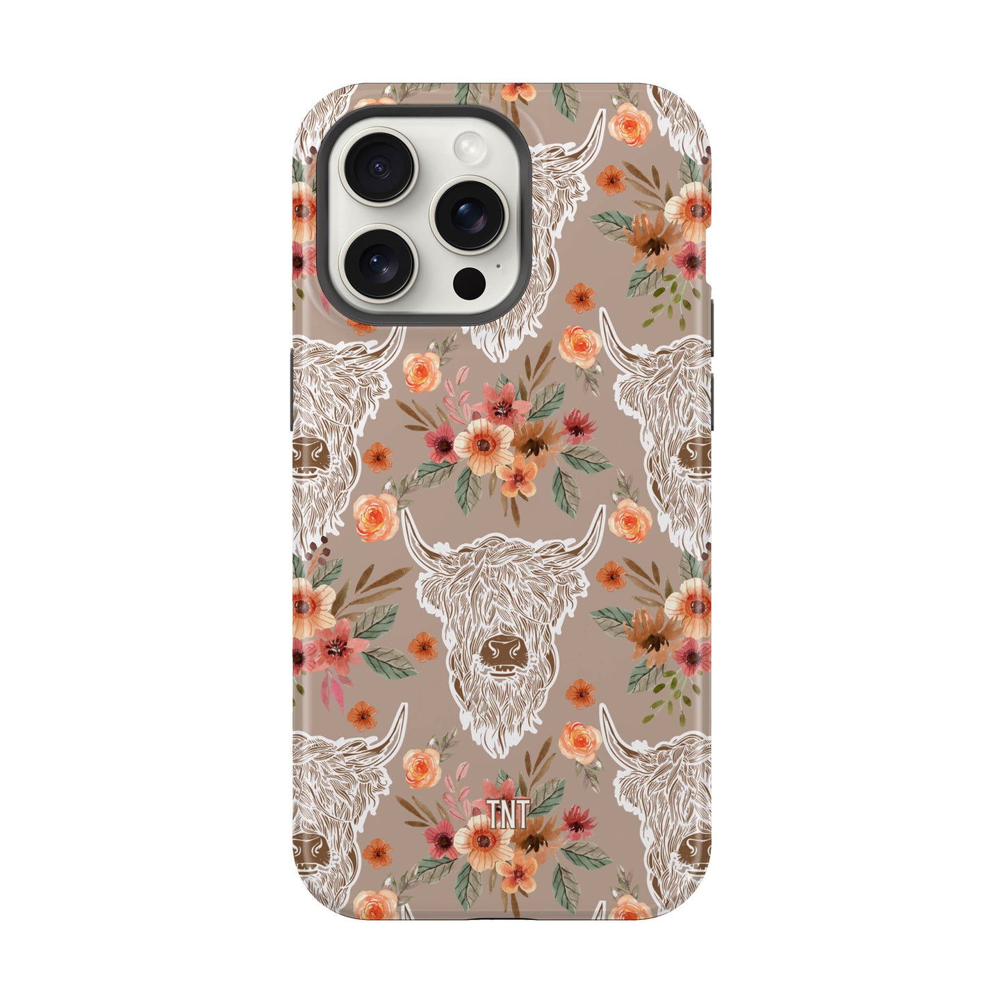 Neutral Boho Highland Cows Phone Case