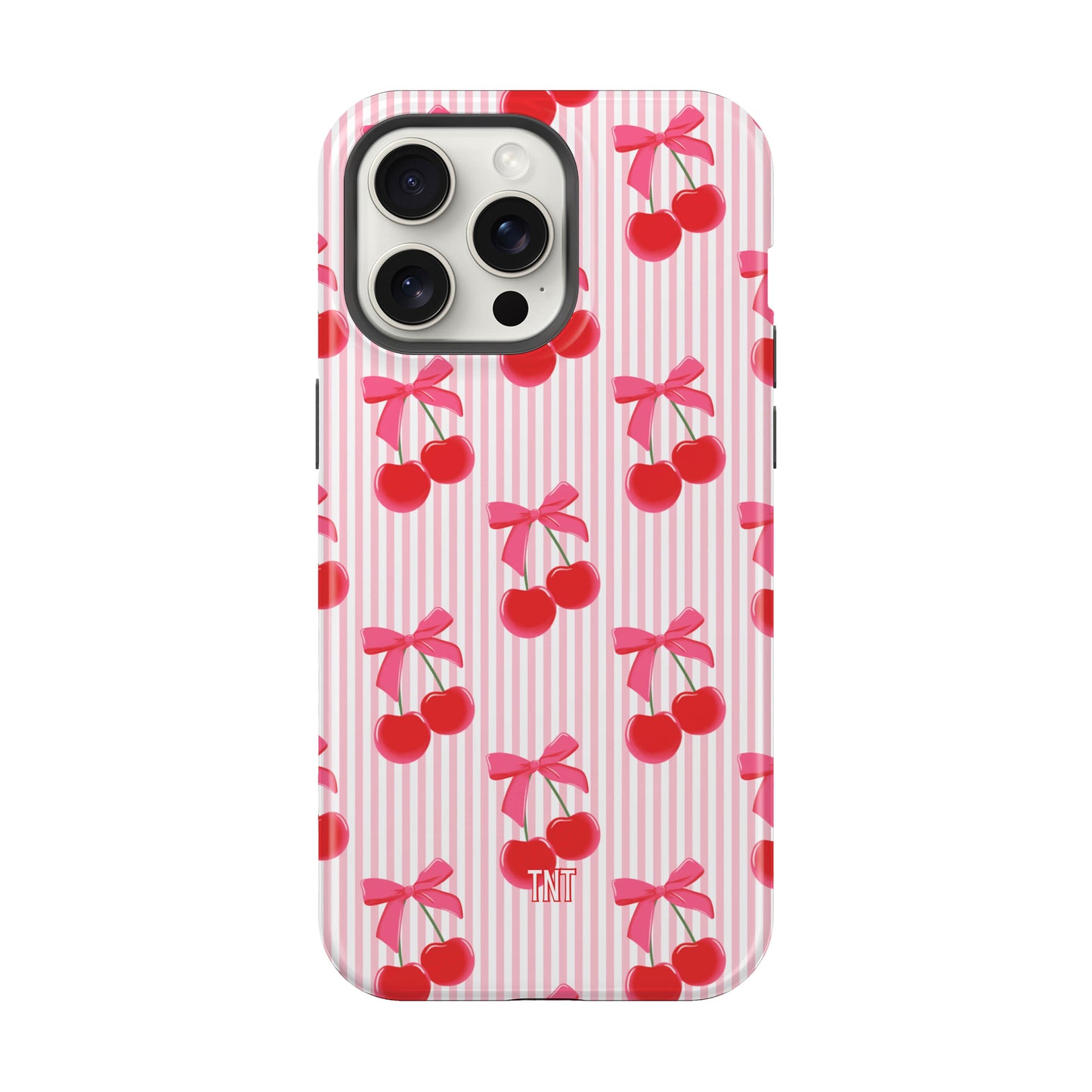 Striped Coquette Cherries Tough Magnetic Phone Case