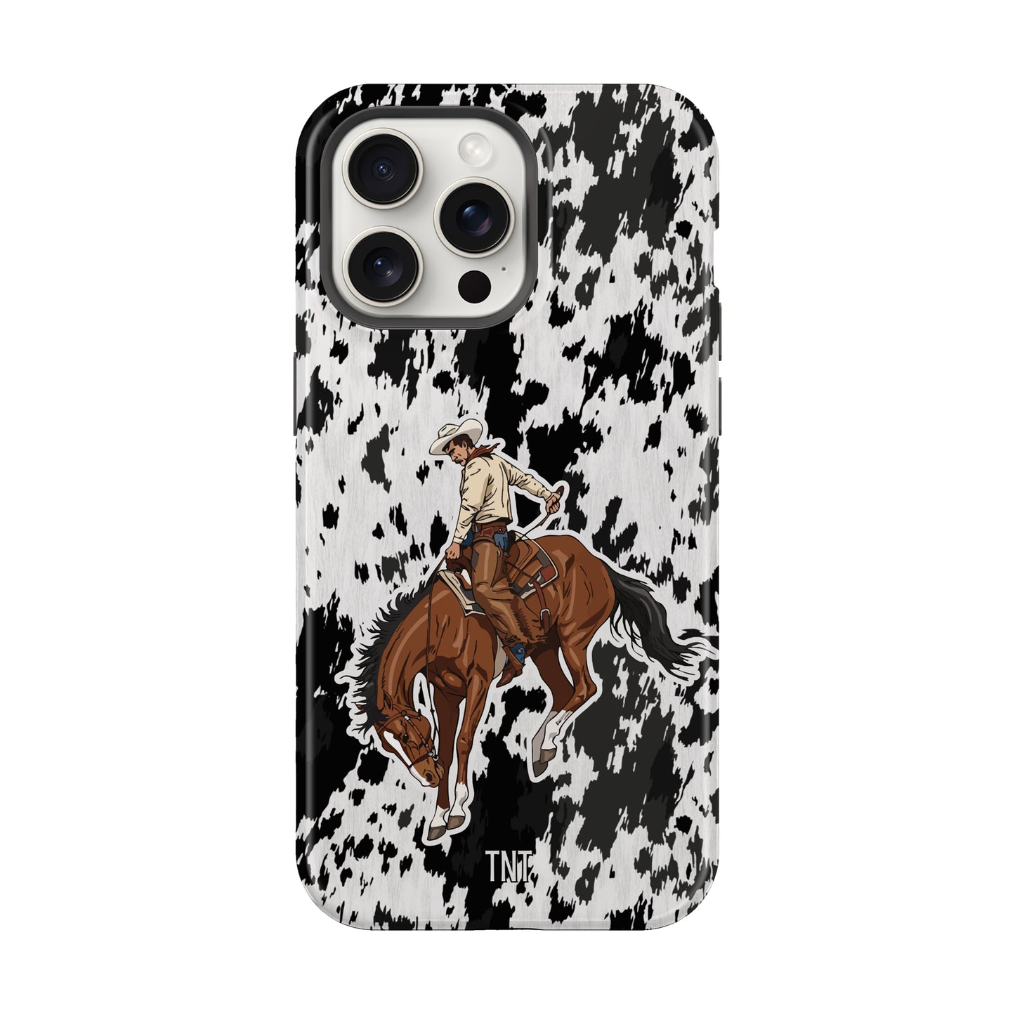 Cowhide Bronc Rider Western Tough MagSafe Phone Case