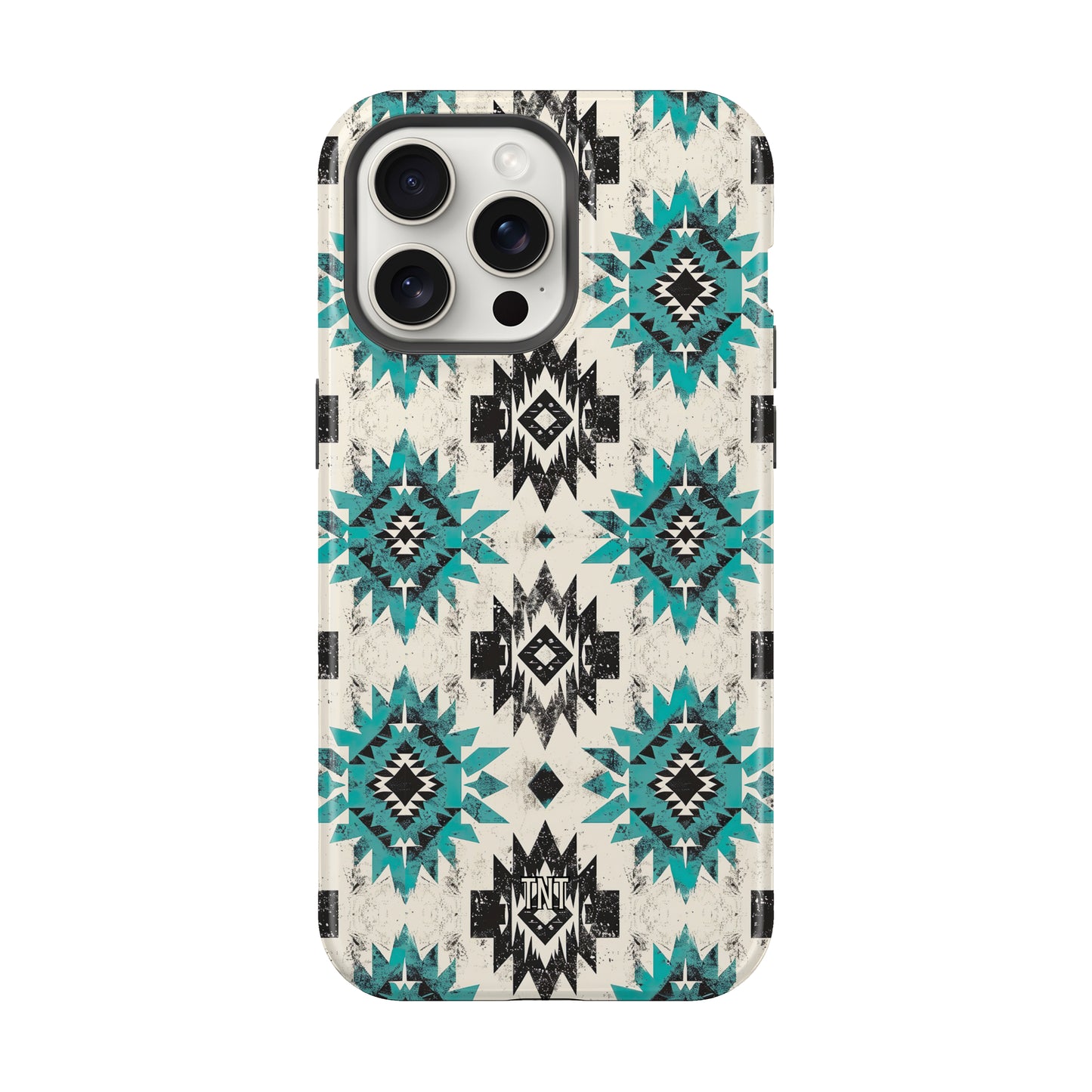 Distressed Turquoise Aztec Western Tough MagSafe Phone Case