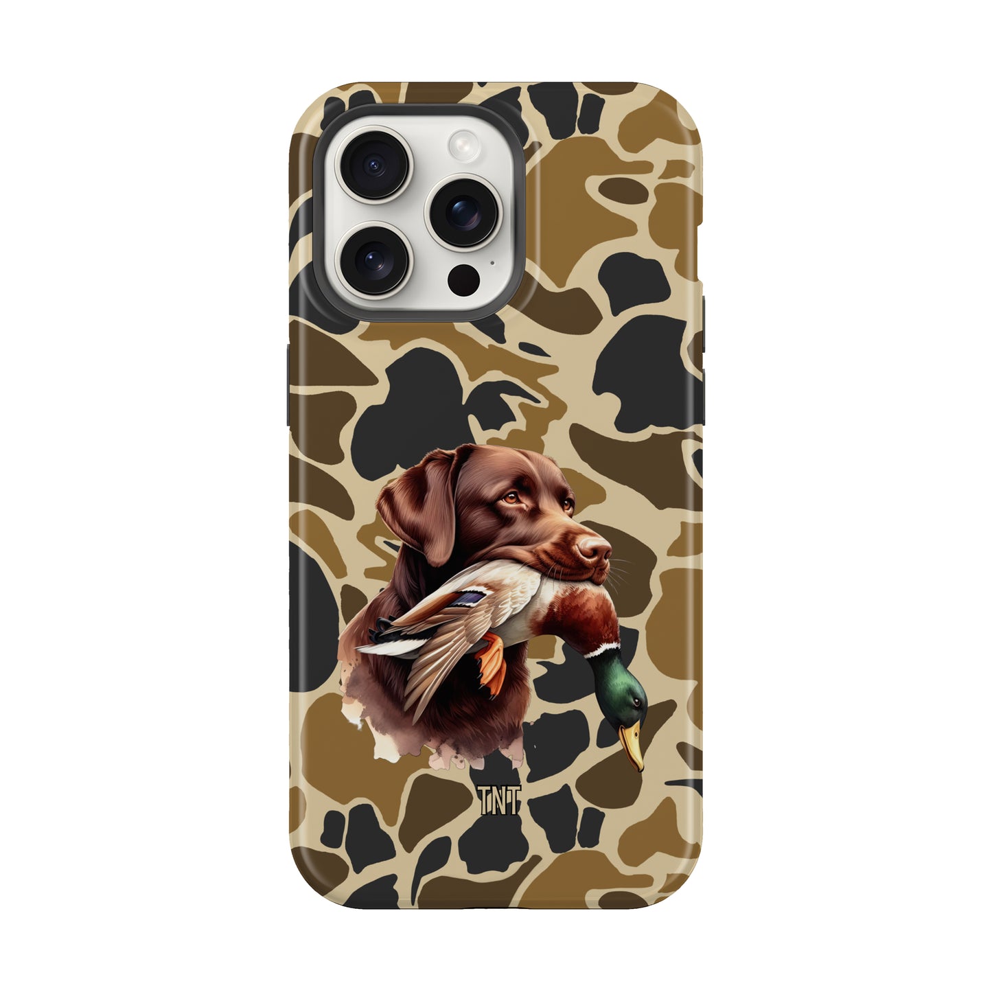 Brown Chocolate Lab Duck Camo Hunting Tough MagSafe Phone Case