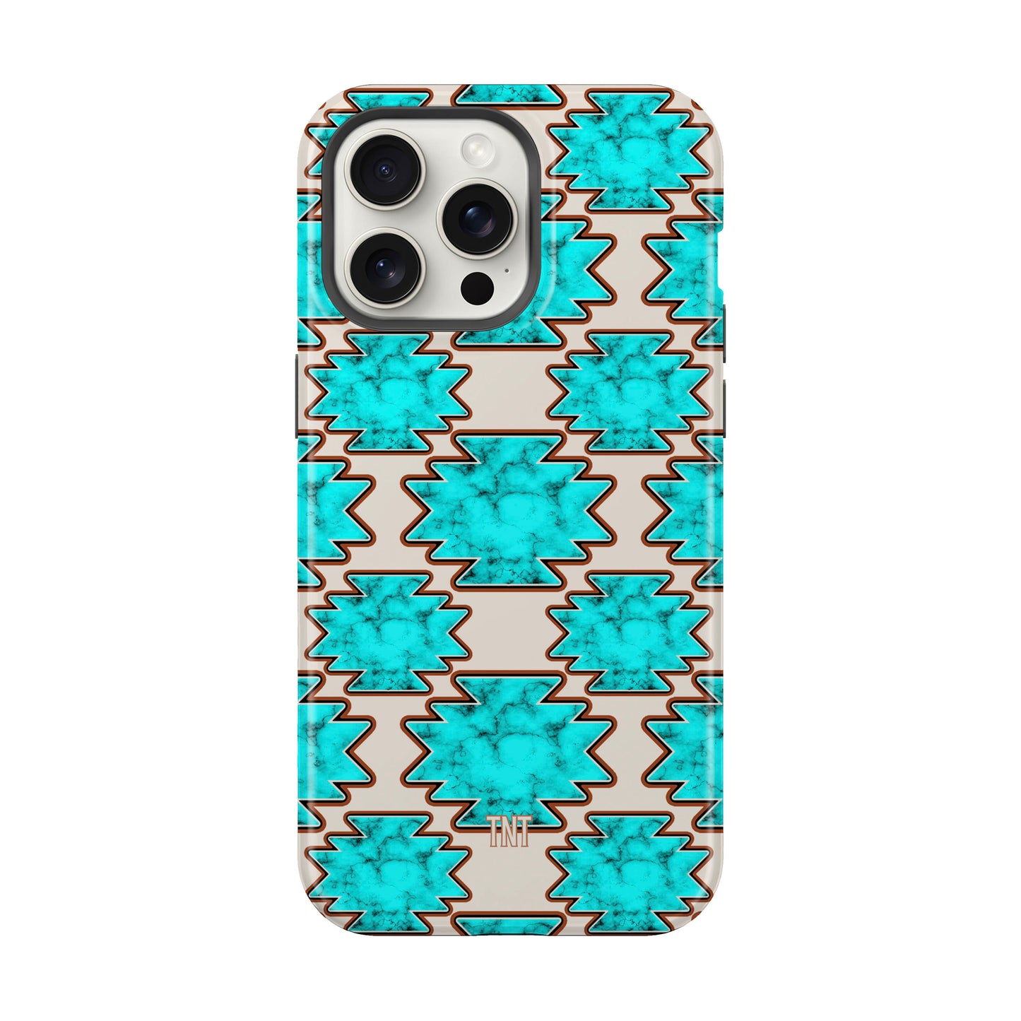 Turquoise Marble Aztec Western Tough Magnetic Mobile Phone Case