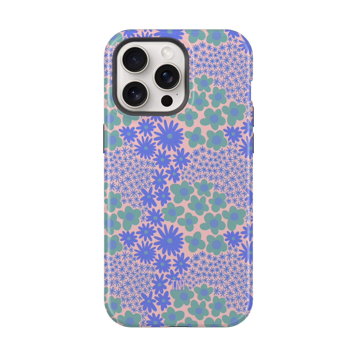 Blue Preppy Summer Florals Tough MagSafe Phone Case