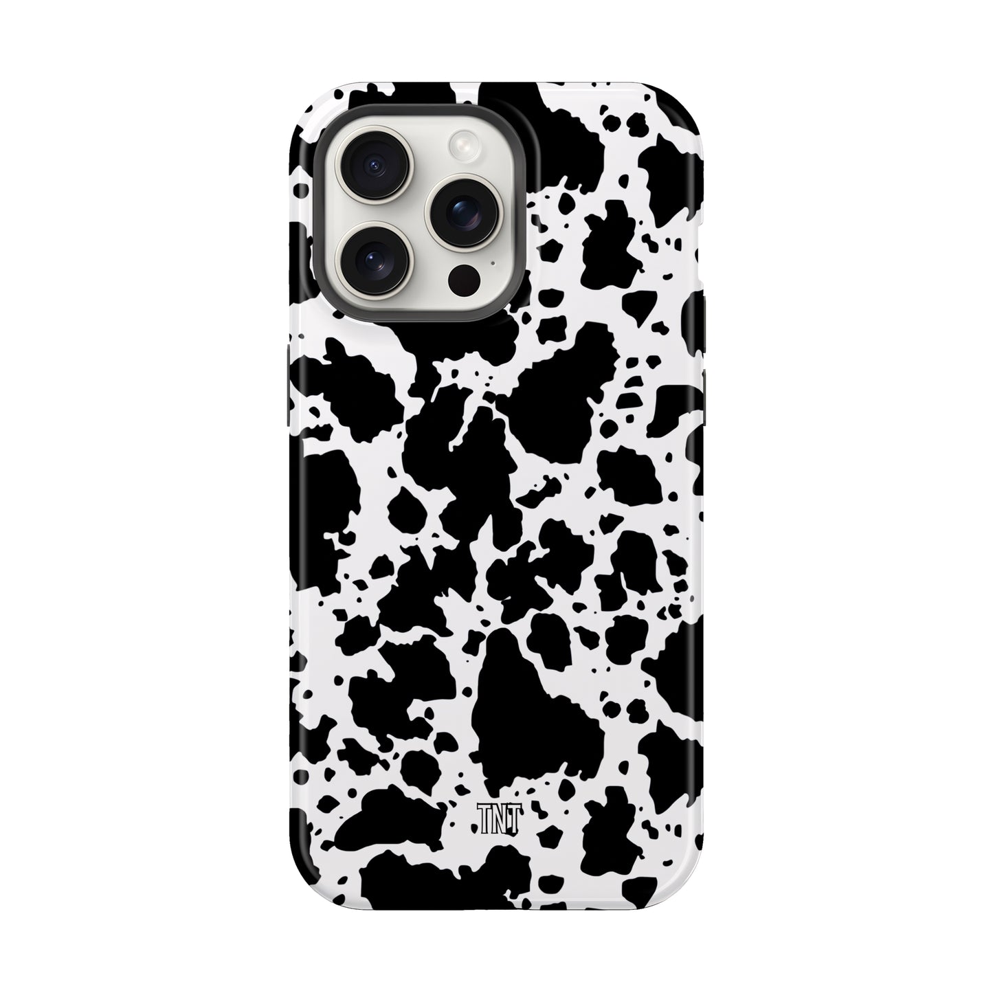 Black Cow Print Western Tough MagSafe Phone Case