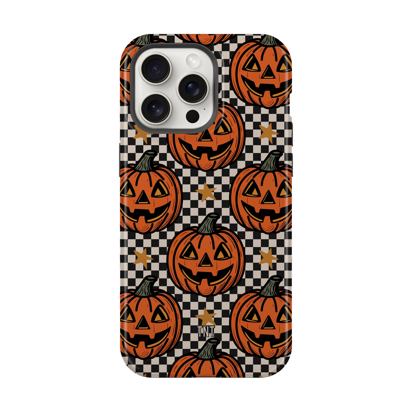 Vintage Jack-o’-lantern Pumpkin Checkered MagSafe Phone Case