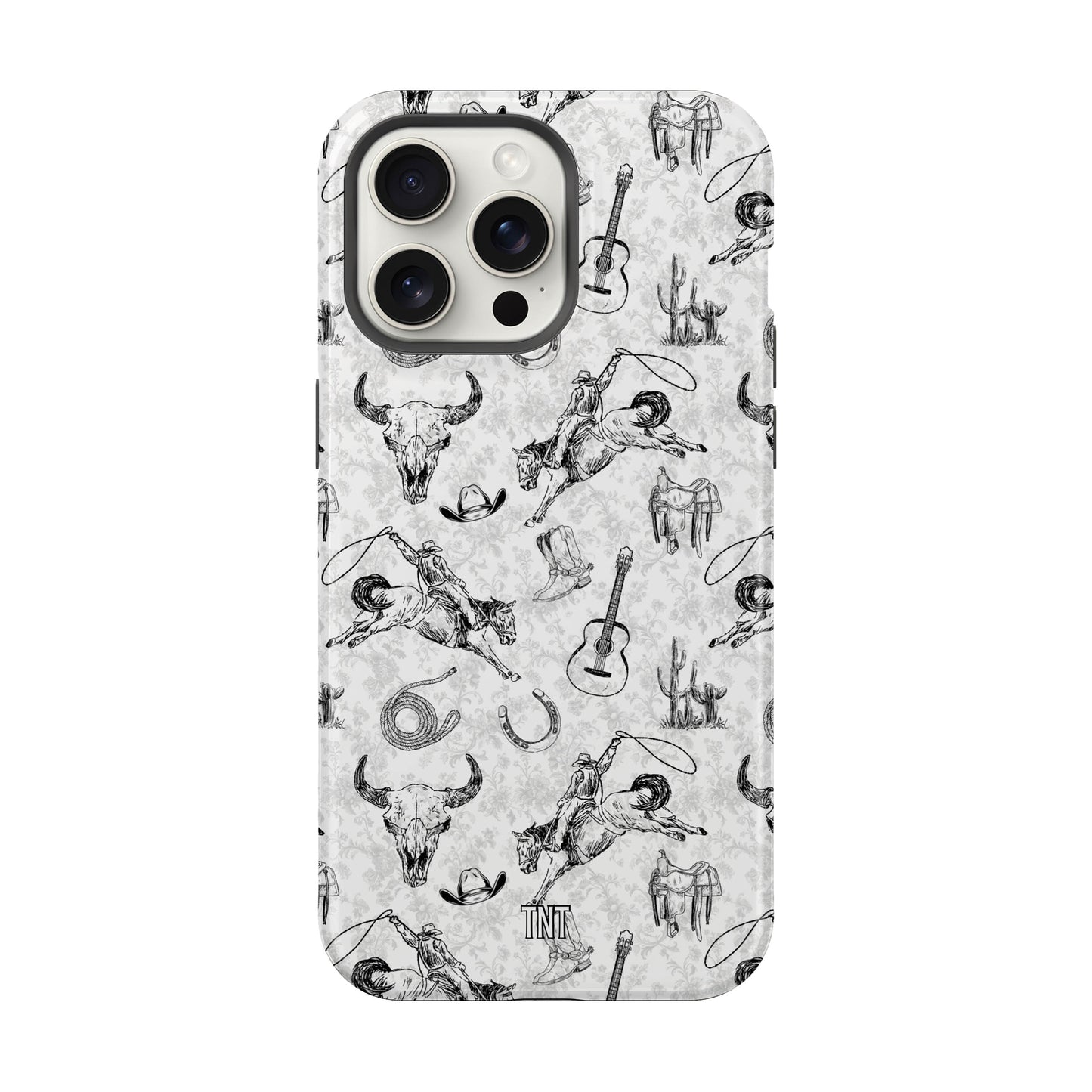 Cowboy Collage Black and White Tough Magnetic Phone Case