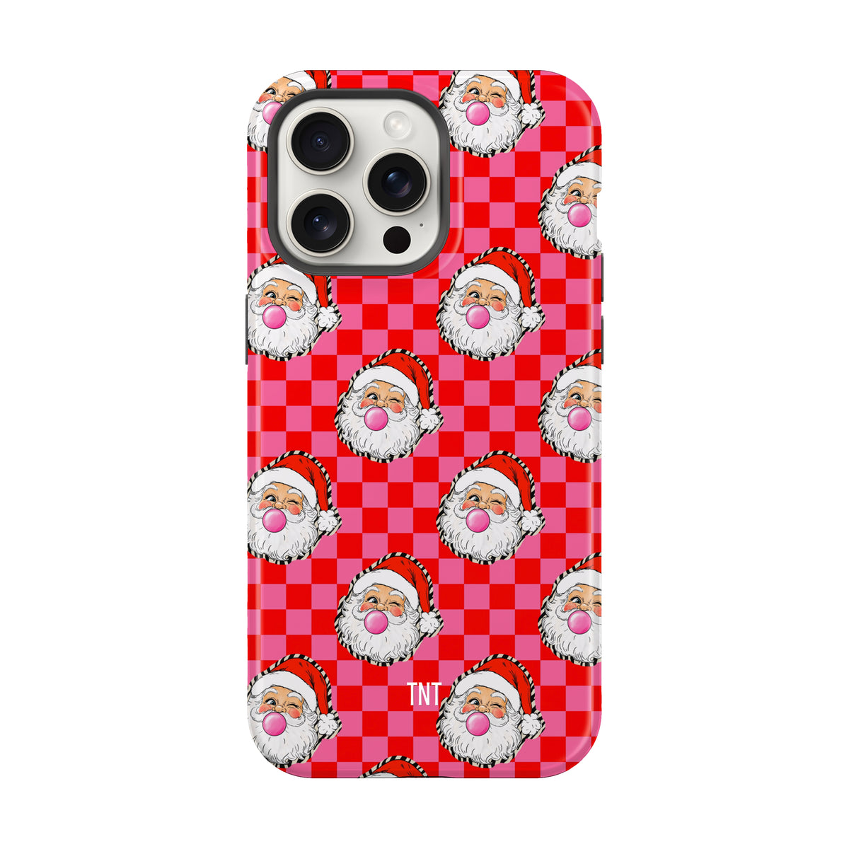 Checkered Zebra Santa Christmas Tough MagSafe Phone Case