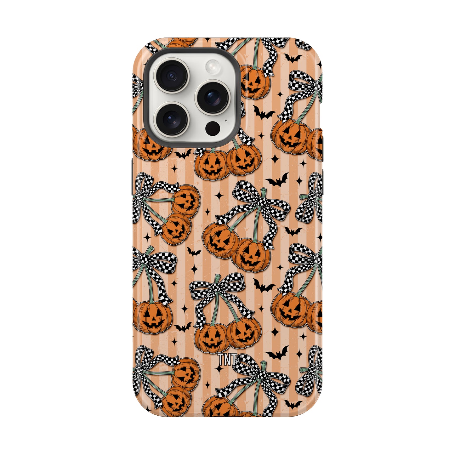 Pumpkin Checkered Cherries Halloween Tough Magnetic Mobile Phone Case