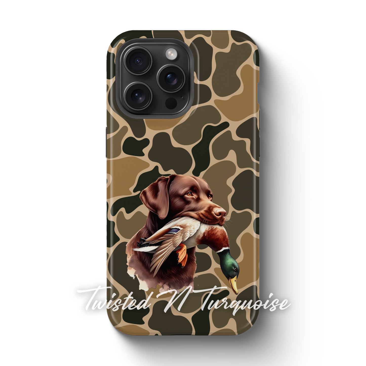 Chocolate Brown Lab Duck Camo Tough Phone Case
