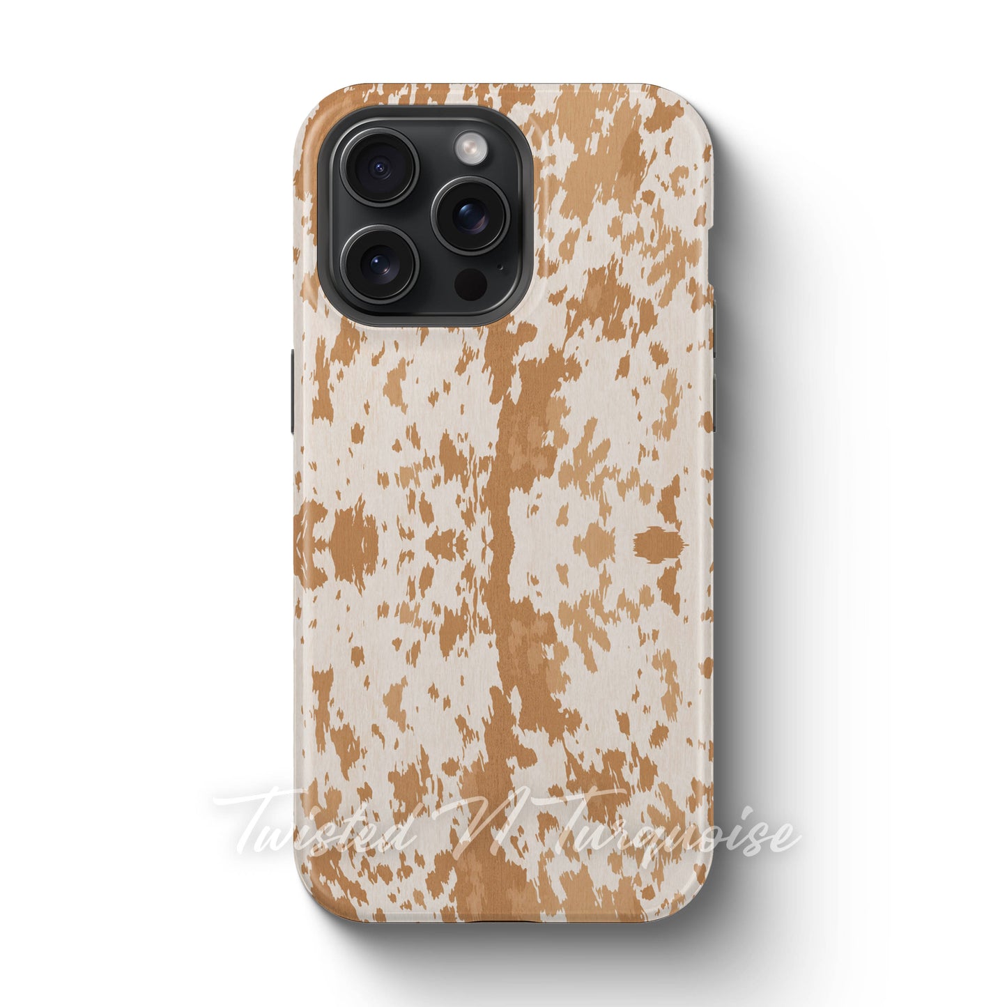Light Brown Latte Cowhide Tough Magnetic Phone Case