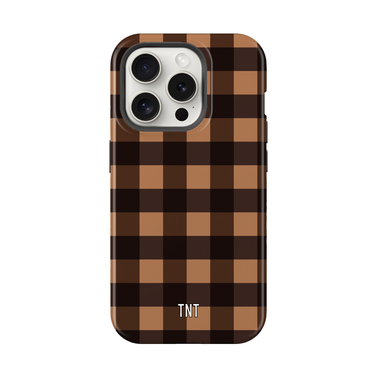 Brown Fall Gingham Tough MagSafe Phone Case