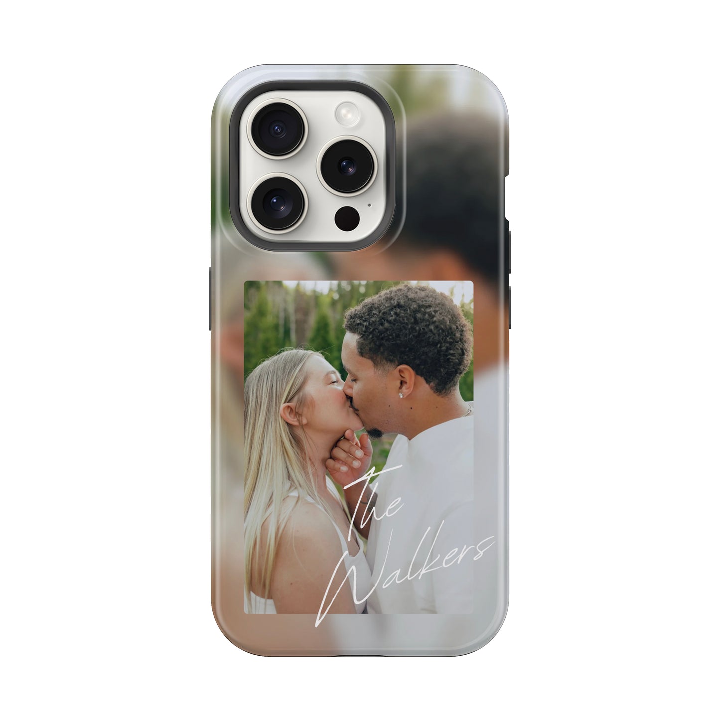 Single Photo W/ Blurred Background Phone Case Customizable Personalized Family Couple Married Engaged Keep Sake Photo Case