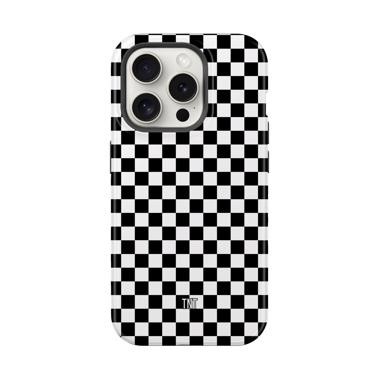 Black and White Checkered Trendy Tough Phone Case