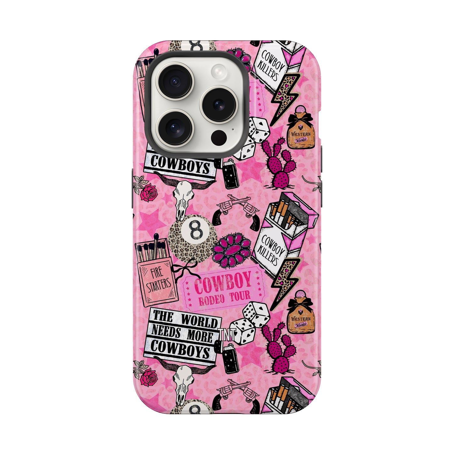 Pink Cowboy Collage Tough MagSafe Phone Case