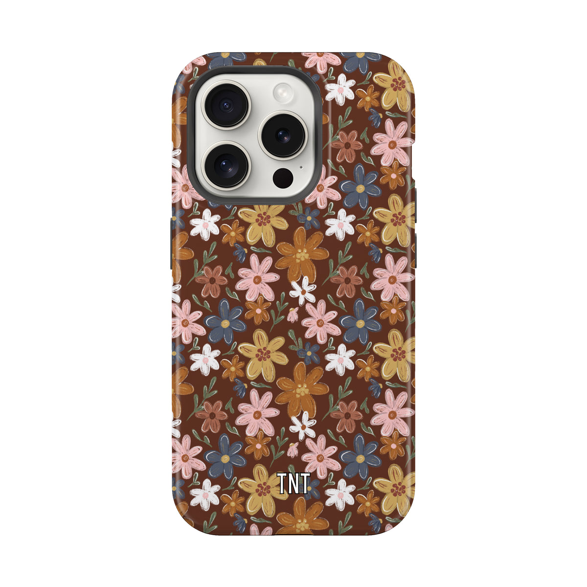 Brown Fall Florals Tough MagSafe Phone Case