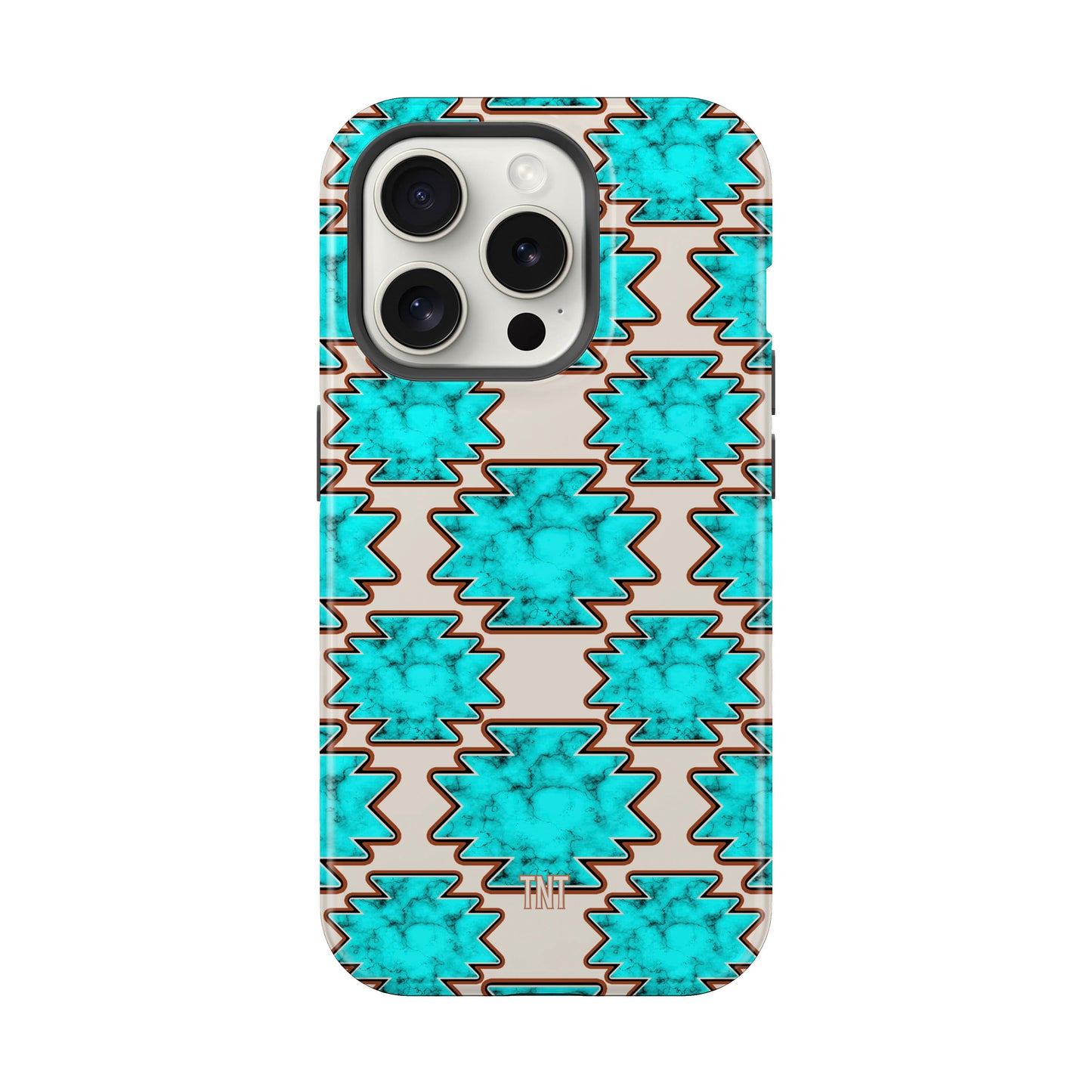 Turquoise Marble Aztec Western Tough Magnetic Mobile Phone Case