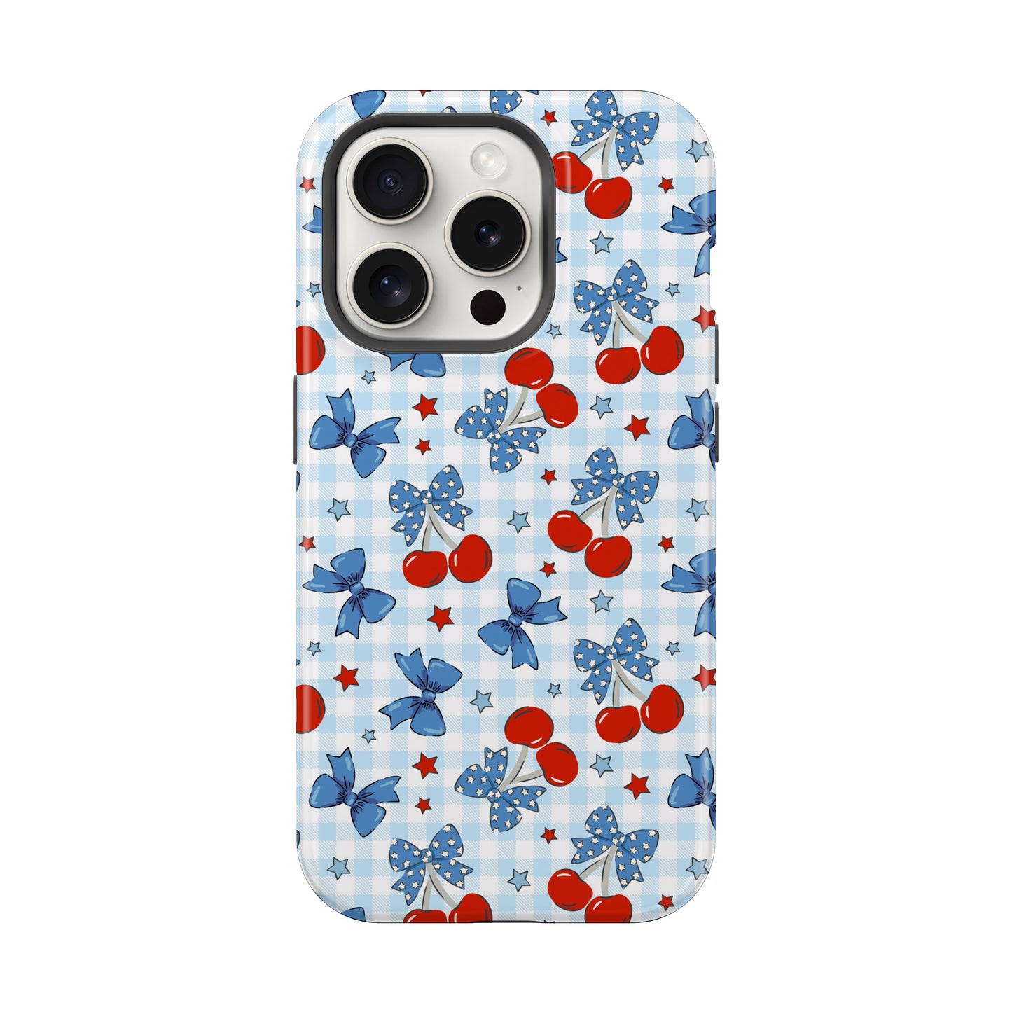 Patriotic Cherries America July 4th Tough MagSafe Phone Case