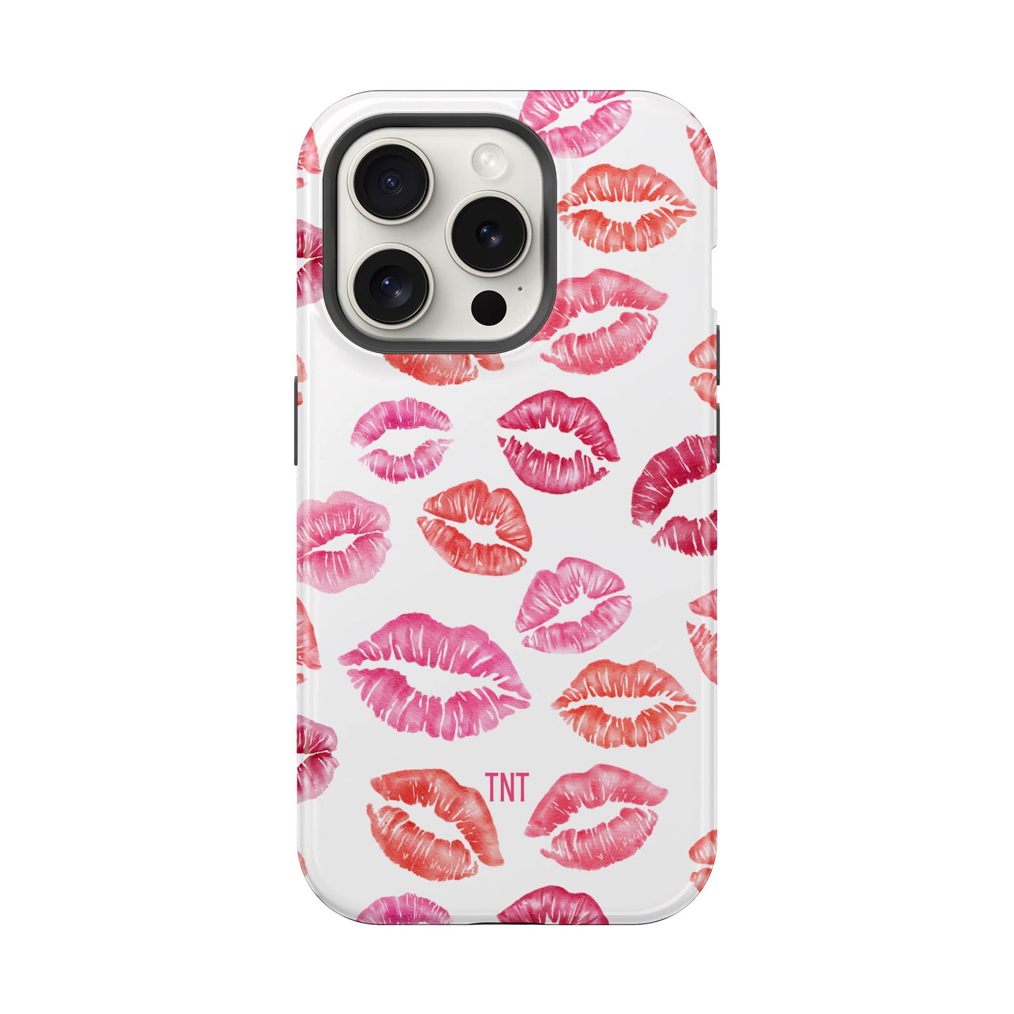 Pink Kisses Girly Tough Magnetic Phone Case