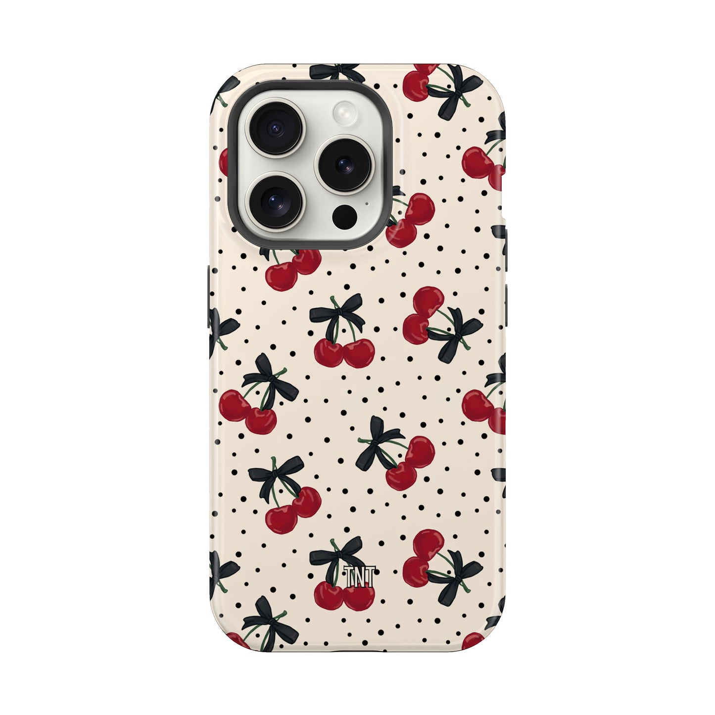 Polka Dot Cherries Girly Bows Tough Magnetic Phone Case