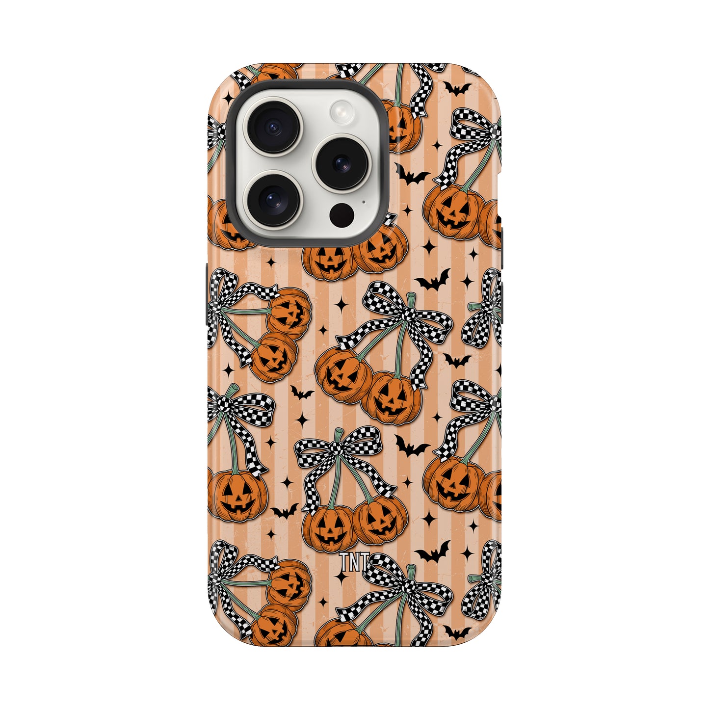 Pumpkin Checkered Cherries Halloween Tough Magnetic Mobile Phone Case